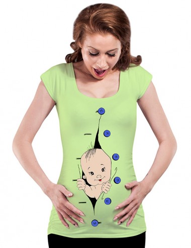 Tricou gravide - Hello Baby - VERDE